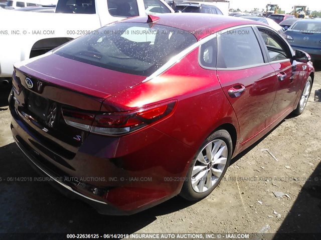 5XXGT4L31JG234862 - 2018 KIA OPTIMA LX/S RED photo 4