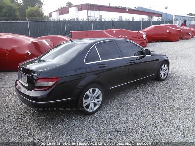 WDDGF81X89R042485 - 2009 MERCEDES-BENZ C 300 4MATIC BLACK photo 4