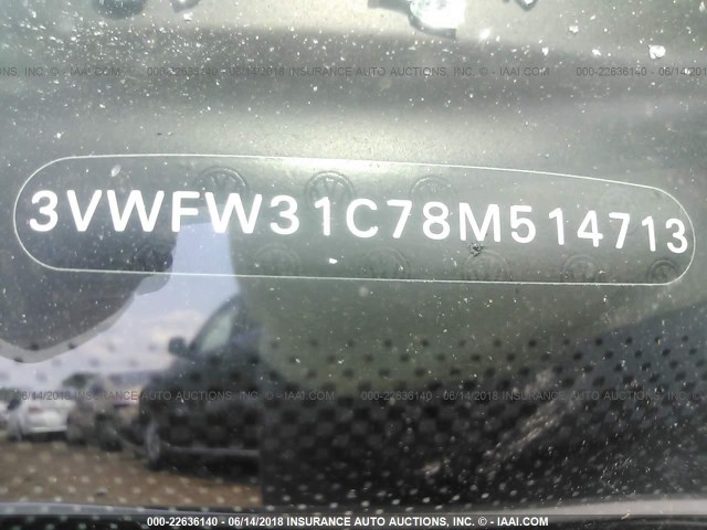 3VWFW31C78M514713 - 2008 VOLKSWAGEN NEW BEETLE TRIPLE WHITE WHITE photo 9