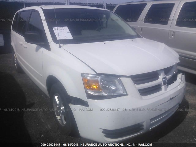 2D8HN44E99R584307 - 2009 DODGE GRAND CARAVAN SE WHITE photo 1