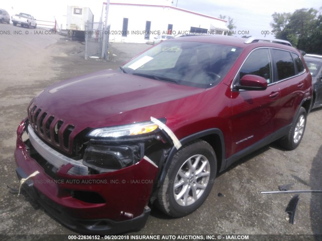 1C4PJMCB4FW734789 - 2015 JEEP CHEROKEE LATITUDE RED photo 2