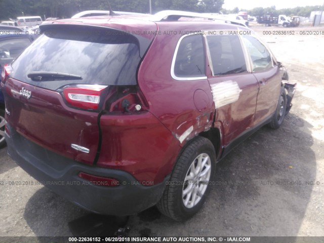 1C4PJMCB4FW734789 - 2015 JEEP CHEROKEE LATITUDE RED photo 4