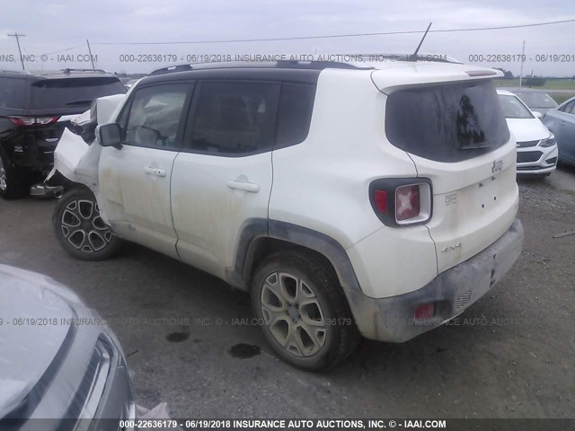 ZACCJBDB1HPE38906 - 2017 JEEP RENEGADE LIMITED WHITE photo 3