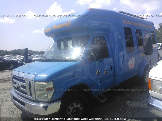 1FD3E35L68DA59783 - 2008 FORD ECONOLINE E350 SUPER DUTY CTWAY VAN BLUE photo 2