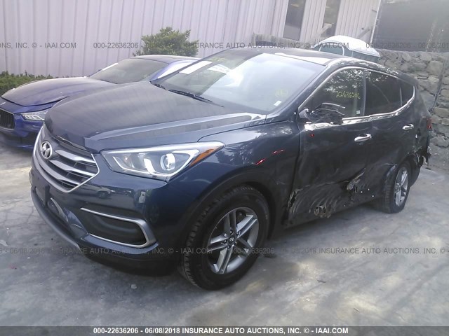 5NMZTDLB7JH082300 - 2018 HYUNDAI SANTA FE SPORT  BLUE photo 2