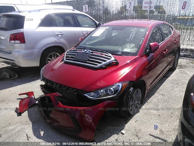 5NPD84LFXJH237701 - 2018 HYUNDAI ELANTRA SEL/VALUE/LIMITED RED photo 2