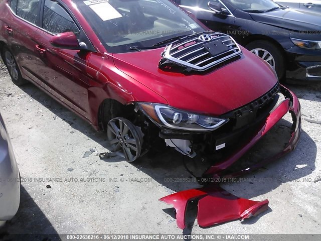 5NPD84LFXJH237701 - 2018 HYUNDAI ELANTRA SEL/VALUE/LIMITED RED photo 6