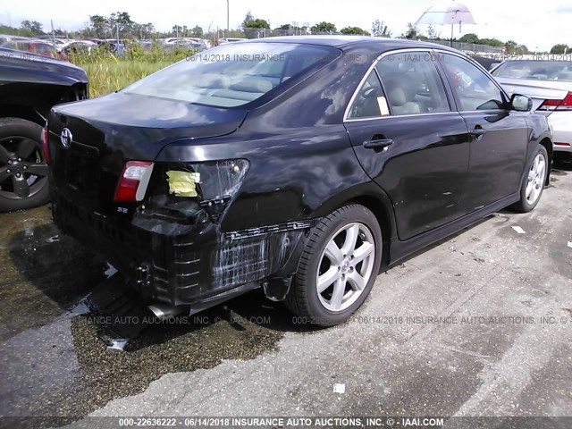 4T1BE46K78U248045 - 2008 TOYOTA CAMRY CE/LE/XLE/SE BLACK photo 4