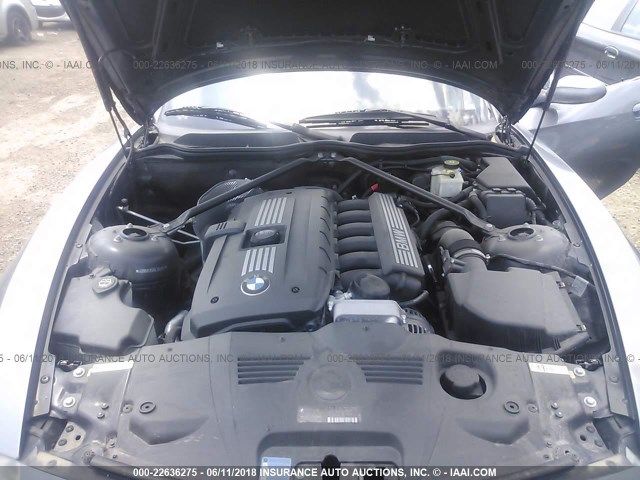 4USBU535X8LX04681 - 2008 BMW Z4 3.0SI GRAY photo 10