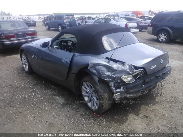 4USBU535X8LX04681 - 2008 BMW Z4 3.0SI GRAY photo 3