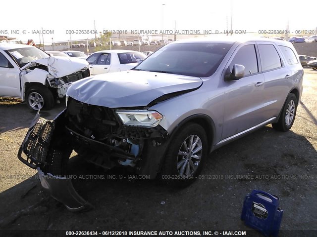 1C4SDHFTXEC482978 - 2014 DODGE DURANGO SSV SILVER photo 2