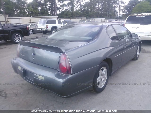 2G1WW12E349311899 - 2004 CHEVROLET MONTE CARLO LS GRAY photo 4