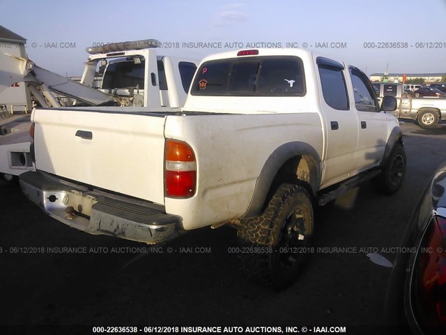 5TEGN92NX1Z871518 - 2001 TOYOTA TACOMA DOUBLE CAB PRERUNNER WHITE photo 4