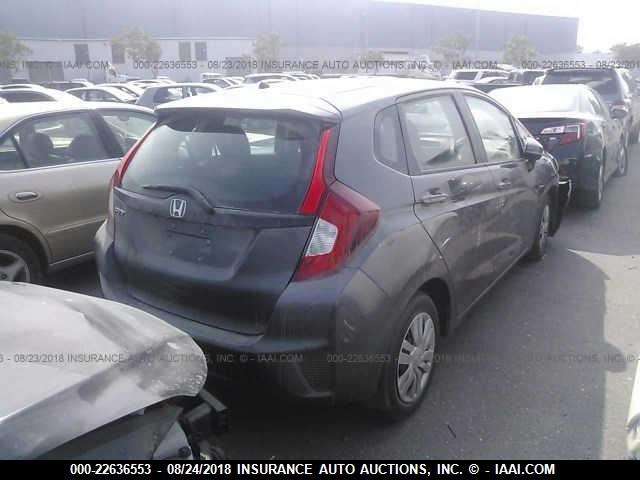 3HGGK5H55FM785189 - 2015 HONDA FIT LX GRAY photo 4