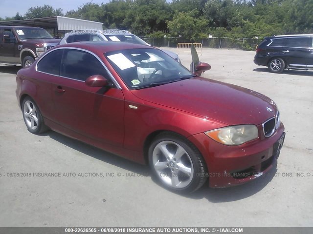 WBAUP73568VF08193 - 2008 BMW 128 I MAROON photo 1