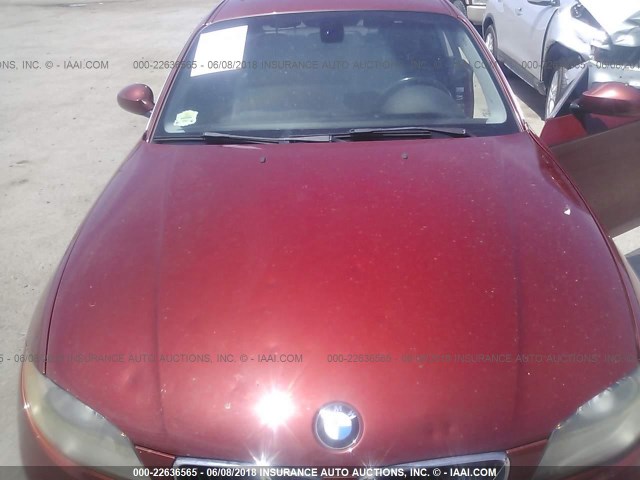 WBAUP73568VF08193 - 2008 BMW 128 I MAROON photo 10