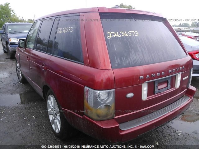 SALMF13426A233278 - 2006 LAND ROVER RANGE ROVER SUPERCHARGED MAROON photo 3