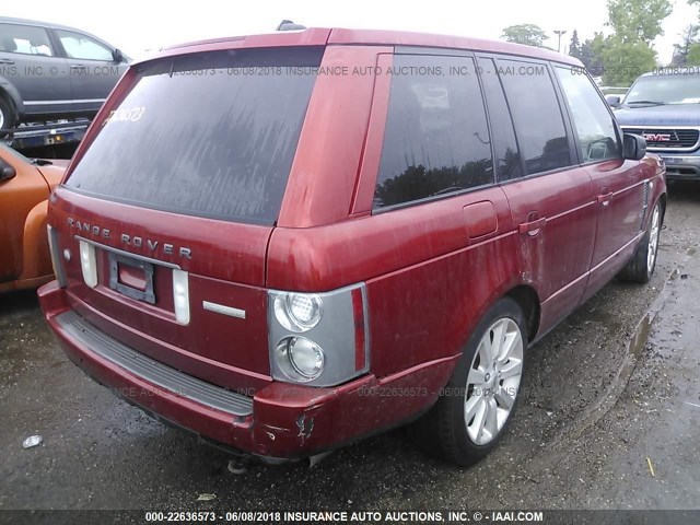 SALMF13426A233278 - 2006 LAND ROVER RANGE ROVER SUPERCHARGED MAROON photo 4