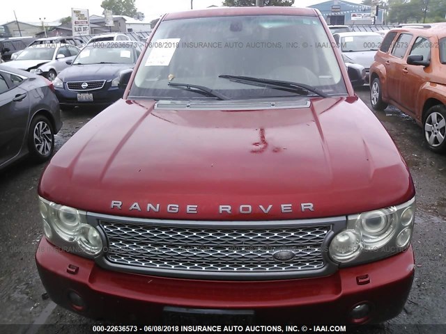SALMF13426A233278 - 2006 LAND ROVER RANGE ROVER SUPERCHARGED MAROON photo 6