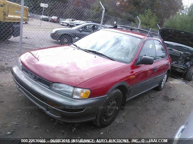 JF1GF4857TH814078 - 1996 SUBARU IMPREZA OUTBACK RED photo 2