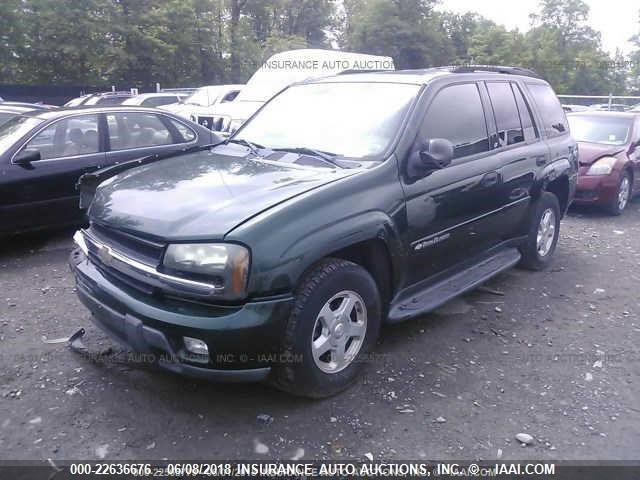 1GNDT13S732378568 - 2003 CHEVROLET TRAILBLAZER  GREEN photo 2