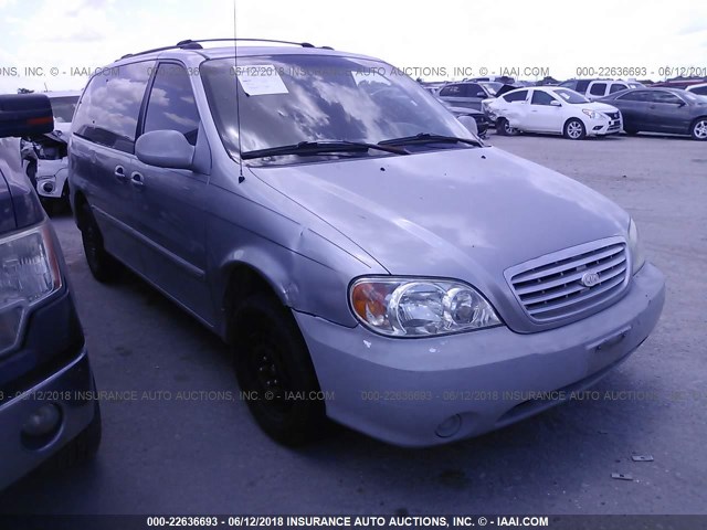 KNDUP131636467125 - 2003 KIA SEDONA EX/LX SILVER photo 1