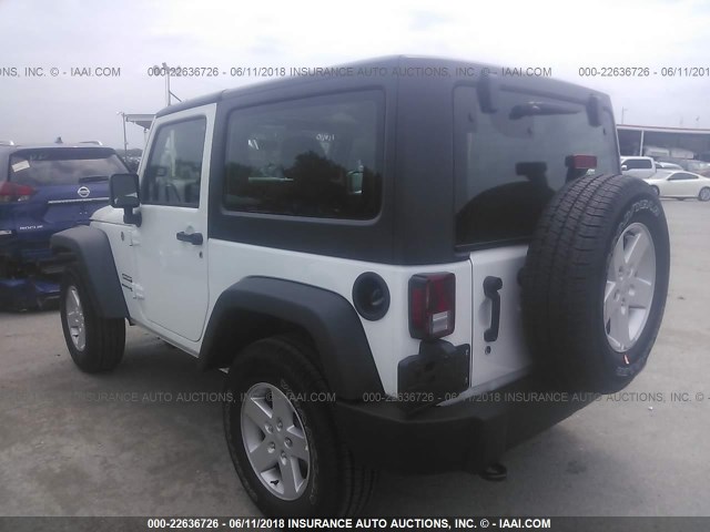 1C4GJWAG6JL927689 - 2018 JEEP WRANGLER SPORT WHITE photo 3