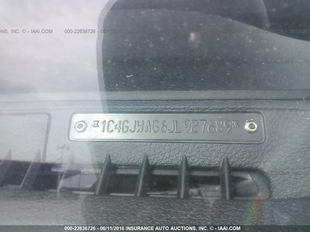 1C4GJWAG6JL927689 - 2018 JEEP WRANGLER SPORT თეთრი ფოტო 9