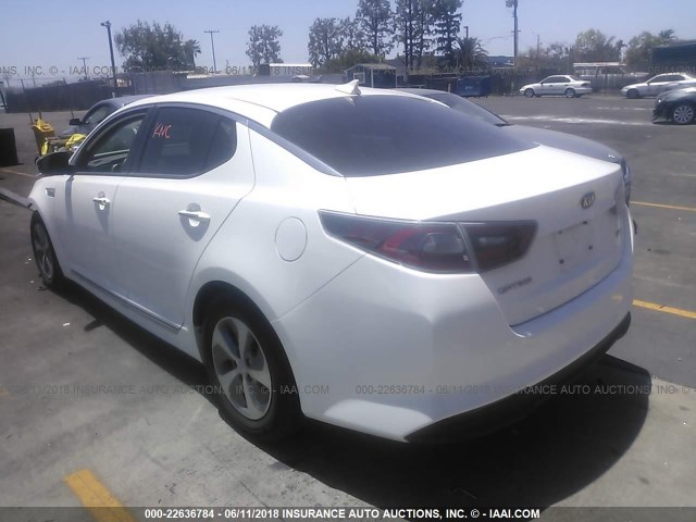 KNAGM4AD3G5099547 - 2016 KIA OPTIMA HYBRID WHITE photo 3