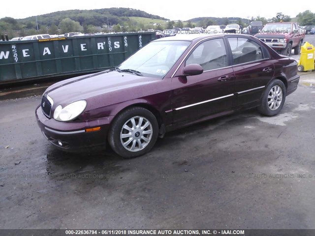 KMHWF35H75A101560 - 2005 HYUNDAI SONATA GLS/LX MAROON photo 2