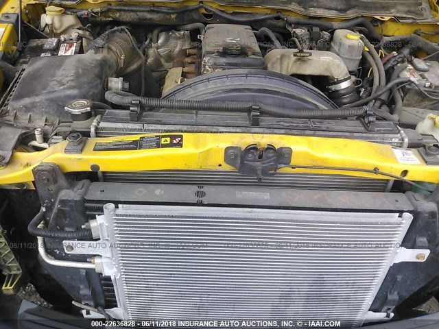 3D7KS28CX5G807423 - 2005 DODGE RAM 2500 ST/SLT YELLOW photo 10