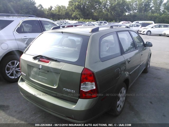 KL5JD86Z65K089605 - 2005 SUZUKI FORENZA S GREEN photo 4