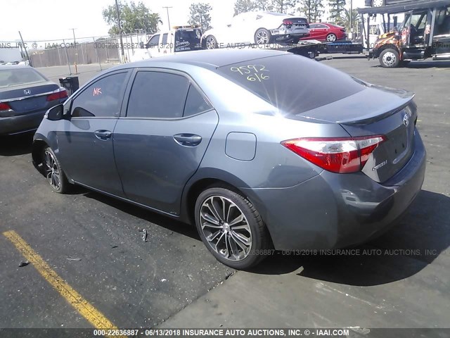 2T1BURHE7FC234605 - 2015 TOYOTA COROLLA L/LE/LE PLS/PRM/S/S PLS GRAY photo 3