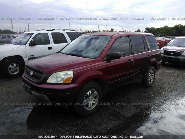 2HKYF181X3H516944 - 2003 HONDA PILOT LX RED photo 2