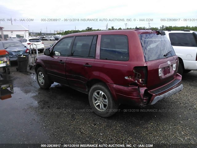 2HKYF181X3H516944 - 2003 HONDA PILOT LX RED photo 3