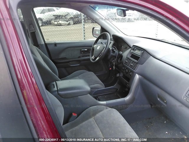 2HKYF181X3H516944 - 2003 HONDA PILOT LX RED photo 5