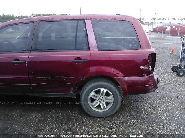 2HKYF181X3H516944 - 2003 HONDA PILOT LX RED photo 6