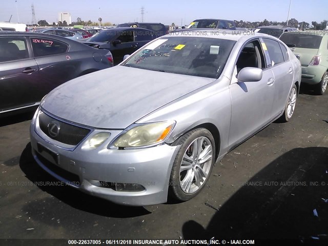JTHBC96S375000454 - 2007 LEXUS GS 450H SILVER photo 2