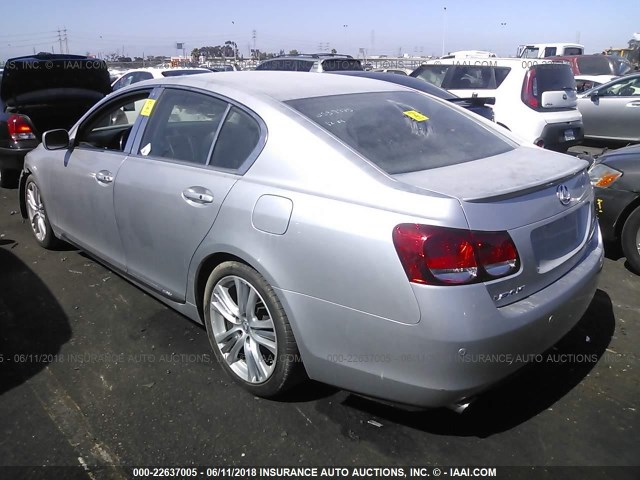 JTHBC96S375000454 - 2007 LEXUS GS 450H SILVER photo 3