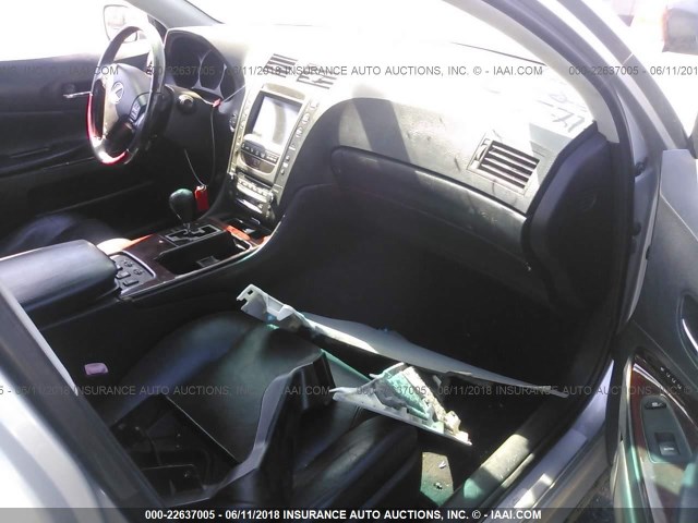 JTHBC96S375000454 - 2007 LEXUS GS 450H SILVER photo 5