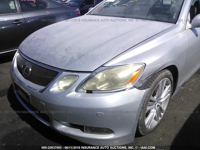 JTHBC96S375000454 - 2007 LEXUS GS 450H SILVER photo 6