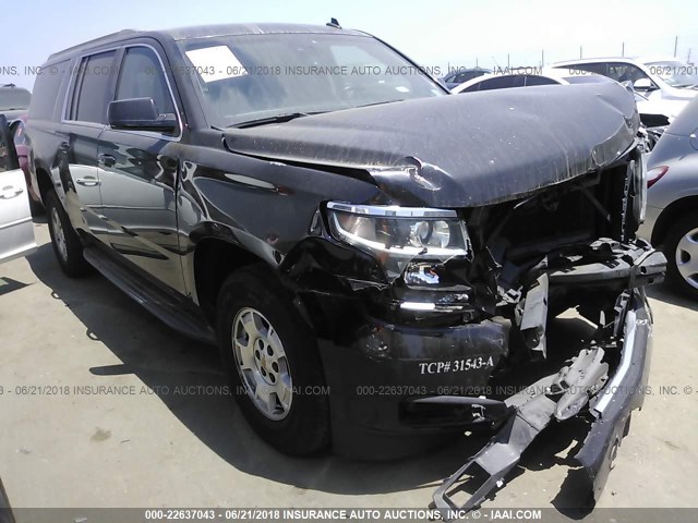 1GNSCJKC8FR218213 - 2015 CHEVROLET SUBURBAN C1500 LT BLACK photo 1