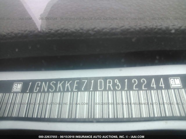 1GNSKKE71DR312244 - 2013 CHEVROLET SUBURBAN K1500 LTZ WHITE photo 9