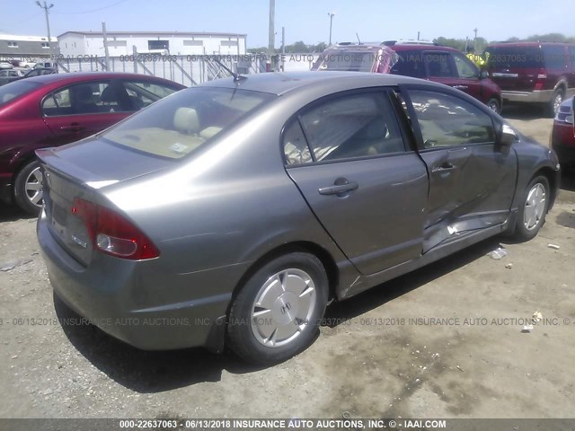 JHMFA36288S031111 - 2008 HONDA CIVIC HYBRID BROWN photo 4