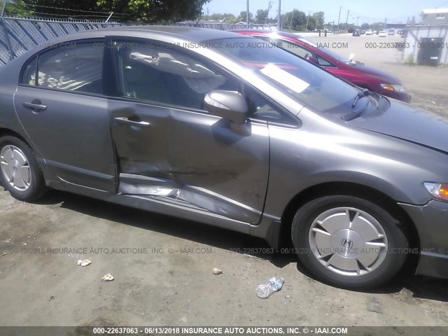 JHMFA36288S031111 - 2008 HONDA CIVIC HYBRID BROWN photo 6