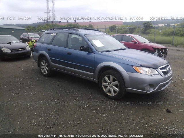 4S4BP61C397344650 - 2009 SUBARU OUTBACK 2.5I BLUE photo 1