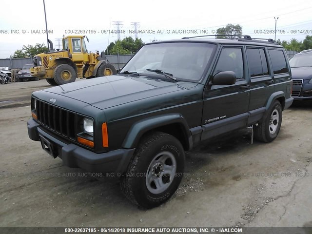 1J4FF68S6XL592315 - 1999 JEEP CHEROKEE SPORT/CLASSIC მწვანე ფოტო 2