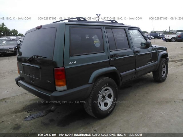 1J4FF68S6XL592315 - 1999 JEEP CHEROKEE SPORT/CLASSIC მწვანე ფოტო 4
