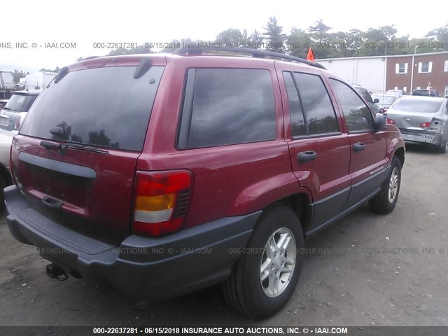 1J4GW48SX4C166759 - 2004 JEEP GRAND CHEROKEE LAREDO/COLUMBIA/FREEDOM 红色 照片 4