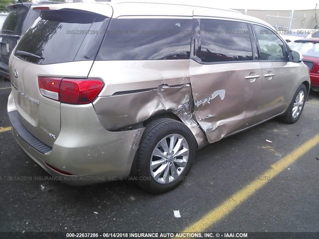 KNDMC5C1XF6023723 - 2015 KIA SEDONA EX/SX GOLD photo 4